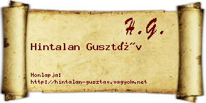 Hintalan Gusztáv névjegykártya