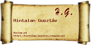 Hintalan Gusztáv névjegykártya