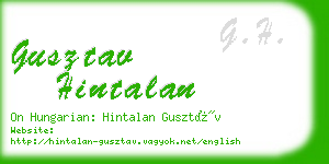 gusztav hintalan business card